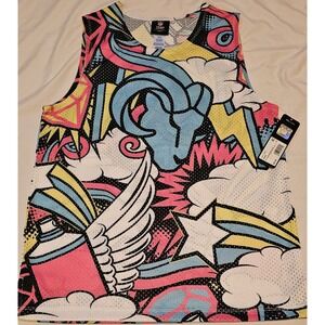 NWT NFL Youth Los Angeles RAMS Mesh Pop Culture Tank Multi Colored Size Large